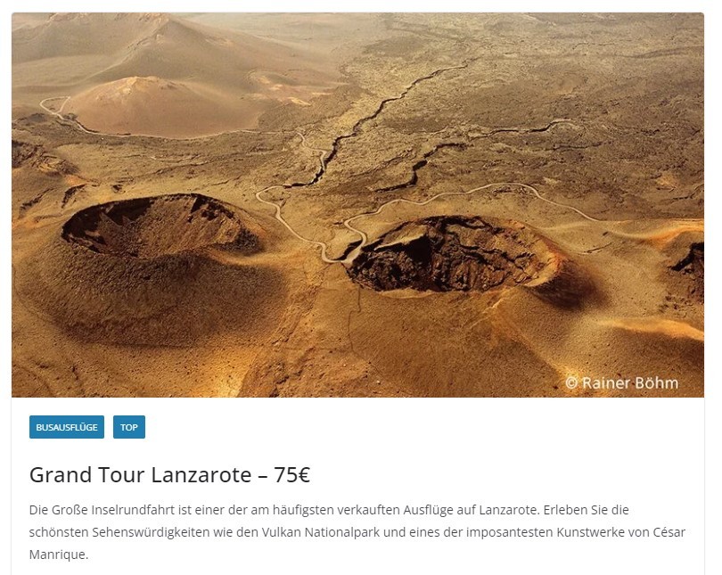 Die besten Busausflüge auf Lanzarote - Grand Tour